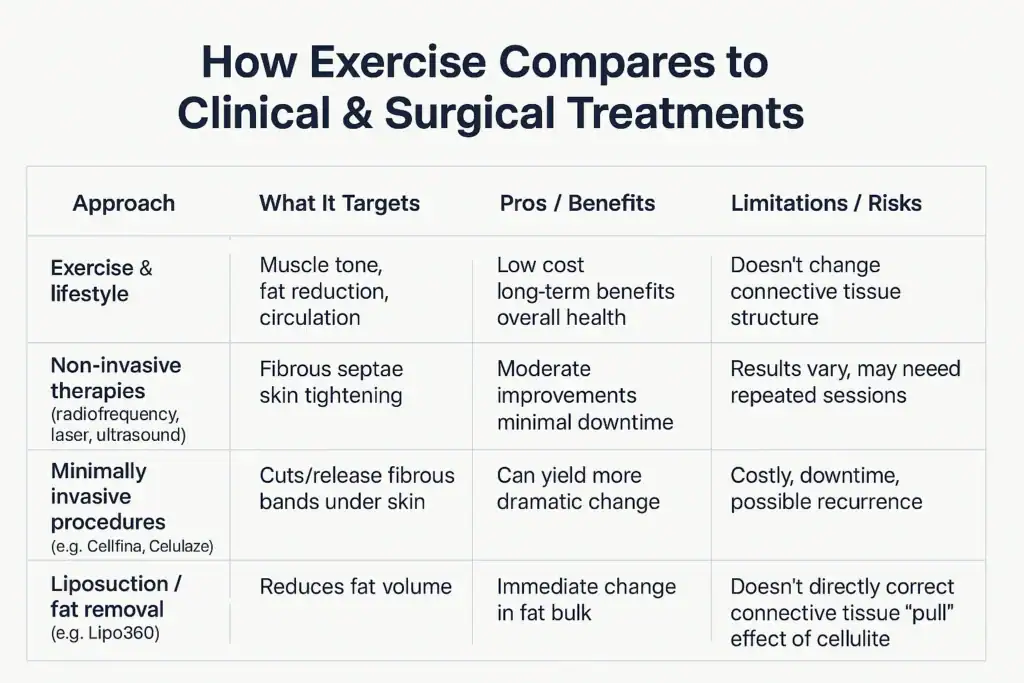 Sculpting Your Bum: Can Toning Exercises Really Reduce Cellulite? 2 How exercise compares to treatments from Lipo 360 Twickenham