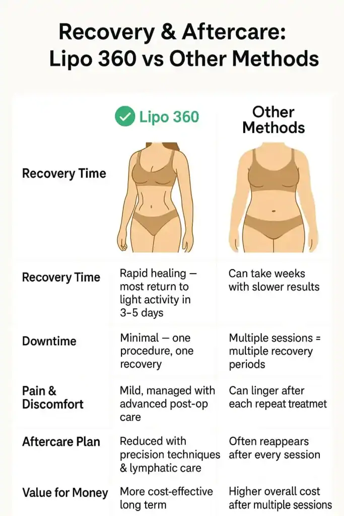 Recovery and Aftercare for Fat-Dissolving Surgery 2 Table to show fat dissolving injection aftercare Twickenham