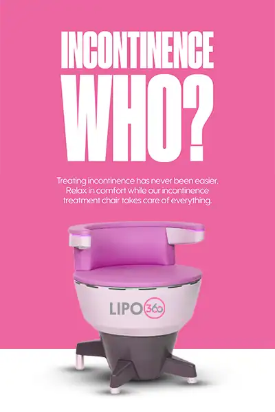 LIPO360 EMS Chair Can Help with Urinary Incontinence 2 Image of a urinary incontinence treatment seat Twickenham