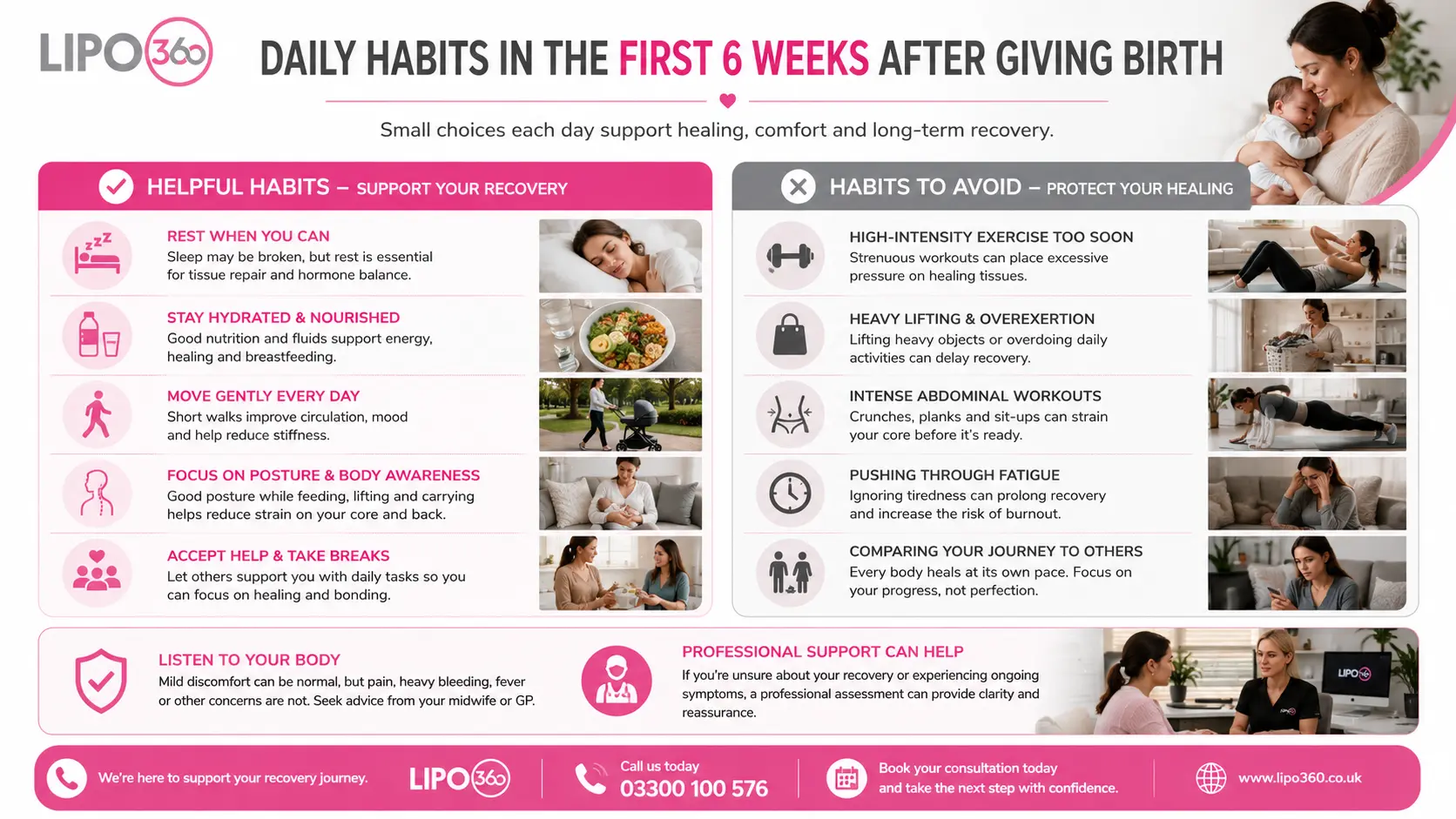 What to Do (and Avoid) in the First 6 Weeks After Giving Birth To Avoid Diastasis Recti 3 First 6 Weeks After Giving Birth To Avoid Diastasis Recti Twickenham : Daily Habits in the First 6 Weeks After Giving Birth